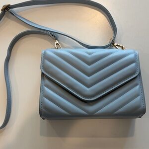 Elegant Blue Quilted Shoulder Bag